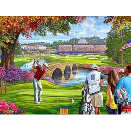 The Final Hole (Golf) Jigsaw Puzzle 550 Piece by Vermont Christmas Company - Large Pieces - Fully Interlocking & Randomly Shaped Pieces - 24" x 18"