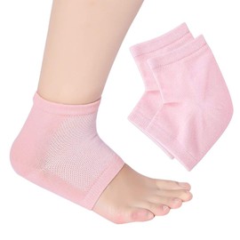 Calcetines de Talón de Gel Suave Calcetines Abiertos de Dedos para Piel Agrietada Dura Seca Piel Hidratante de Cuidado Nocturno(rosa)