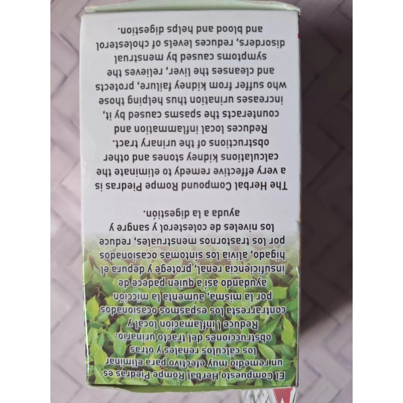 LA FUERZA DE LA SALUD Rompe Piedras 100% Natural Extracto