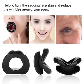 Face Slim Exerciser Muscle Lips Trainer Tightener, Reduce Wrinkles, Tighten Sagging Skin, Exercise Lip and Face Muscles, Simple and Convenient to Use (Black)