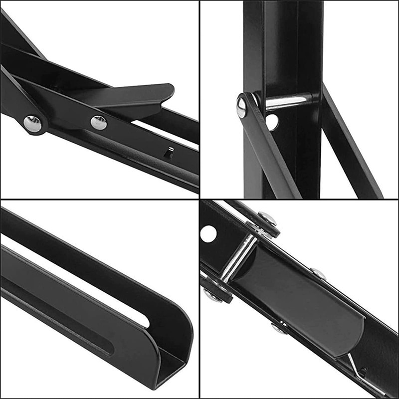2 Pack Folding Shelf Bracket 12IN Metal Triangle Table Bench