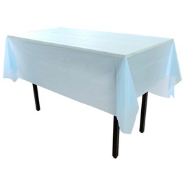 aoozleny Premium Disposable Plastic Tablecloth (54 x 72 inches), Decorative Rectangle White Table Cover for Wedding, Party, Banquet [5 Pack]