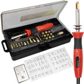 Arokimi Wood Burning Kit, Woodburning Tool Pyrography Pen Dual Power Mode Wood Burner Tool For Adults 23 PCS (Red)