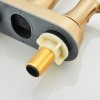 SHOWER-HOME Brushed Gold Bathroom Sink Faucet Waterfall 2-Handle Centerset Vanity