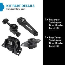 TRQ TRQ 4 Piece Engine & Transmission Motor Mount Kit Compatible with Nissan Versa Cube 1.8L