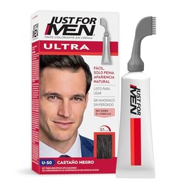 Just For Men Ultra, Tinte para Canas Castaño Negro U50 con Cepillo de Fácil Aplicación, 35g