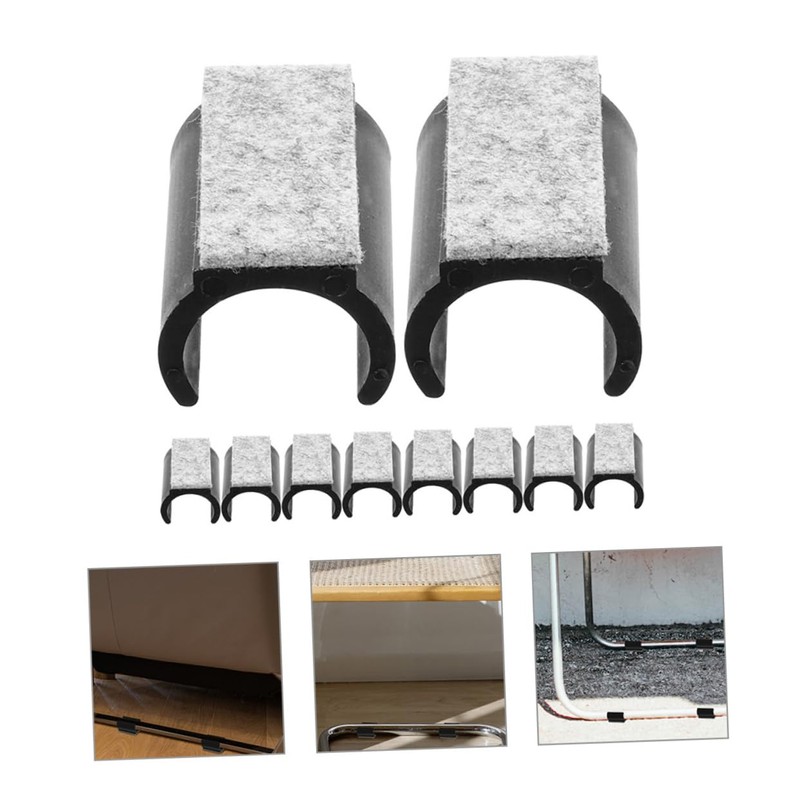 LALAFINA 10pcs U-Shaped Chair Leg Felt Pads Non-Slip Floor Protectors
