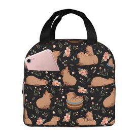 Nmbvcxz Lunch Box Capybara Insulated Lunch Bags for Women Men Adults Cooler Tote Bag for Work Picnic Gifts