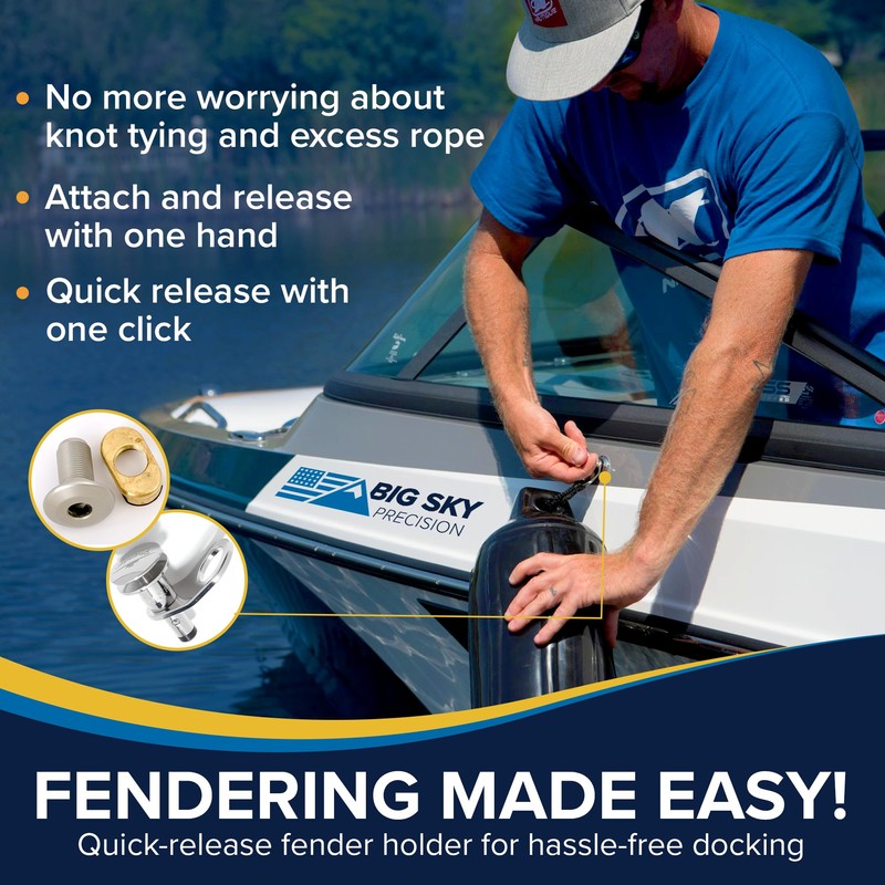 Phender Pro - 1/2” Pontoon Rail Mount Receiver Fender Docking