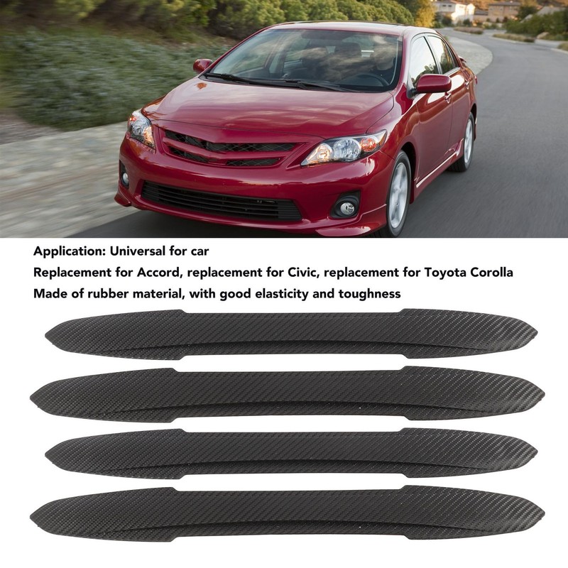 4PCS Bumper Guard Strip Carbon Fiber Pattern Textured 43cm Length