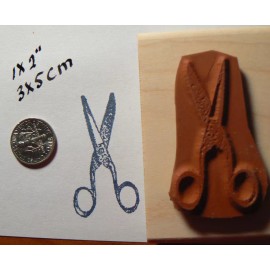 dragonflylaser P27 Scissors rubber stamp WM 2x1.25"