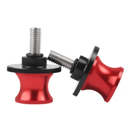 CHIFUN 2Pcs 6MM M6 X1.5 Motorcycle Swing Arm Spools Sliders CNC Aluminum Swingarm Spools Stand Screw Compatible with R1 R6 R3 MT07 MT09 FZ09 FZ10 MT03(Red)