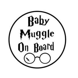 Baby Muggle On Board Decal | 5.5-Inches | Premium Quality Black Vinyl Decal
