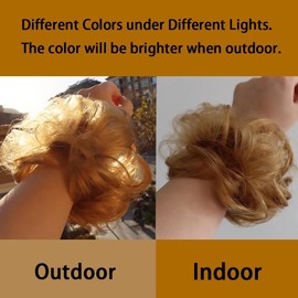 iLUU Golden Blonde Synthetic Hair Bun Extensions Messy Hair Scrunchies Heat Resistent Fiber Hair Pieces Hairpiece for Women Girl 2pcs/pack Donut Updo Ponytail Hairpiece (26#)