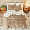 Joyreap 3-Piece Fluffy Faux Fur Sherpa Comforter Set Coffee, Queen