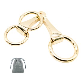 Qvunwlin Horsebit Scarf Ring Belt Buckle, Vacuum Plating Stainless Steel Equestrian Eggbutt Neck Belt Scarf Accessory for Women (Gold)