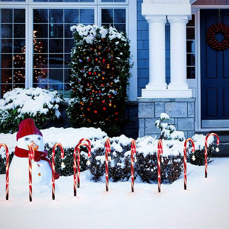 Christmas Candy Cane Light 1 for 8 Solar Candy Cane