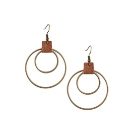 Hanary Boho Earrings for Women, Chic Vintage Large Double Hoop Circle Dangle Drop Earrings, Jewelry for Women