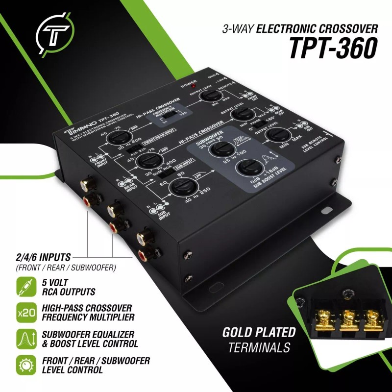 Timpano (1) TIMPANO 3 WAY ELECTRONIC CROSSOVER TPT-360 6 CHANNEL