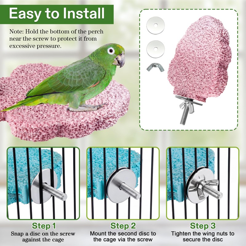 4 PCS Bird Beak Grinding Stone, Bird Perches for Cage,