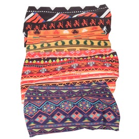 Mikinona 4pcs African Head Wraps for Women Wide Retro Headbands with African Print Pattern Comfortable Elastic Hair Bands for Yoga Sports and Daily Wear