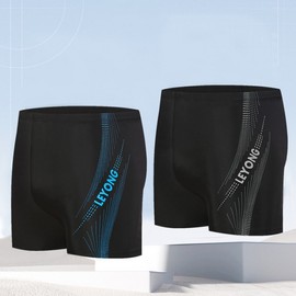 a118 Plus Size Men's Quick Dry Boxer Swim Trunks for Hot Springs and Beach 2XL/5805 Blue 10ea