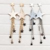 Meteor Star Pendant Tassel Earrings Long Dangle Drop Earrings Gold