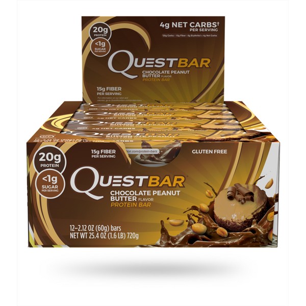 Quest Protein Bar Chocolate Peanut Butter Box (12 bars x 60 grams)