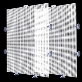 2 Pack Fish Tank Divider, Plastic Grid Cuttable Grid Plate Fish Separator with 12 Suction Cups DIY Designed Clear Easy to Bent 17 * 13in