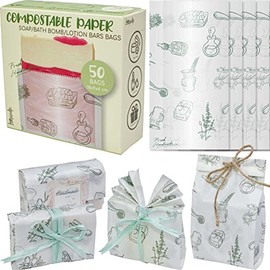 Paquete de 50 bolsas de papel para hacer jabón, barra de loción, bomba de baño, lápiz labial, aceite esencial, regalo, manualidades, regalo de fiesta,