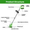 21V 300W Battery Cordless Grass Trimmer Lawn Mower 18000M/Min 2