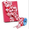 2 1/2" X 10 Yards Red Hearts On White Wired