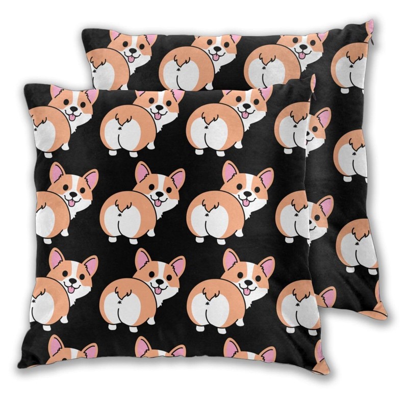 Yipaidel Corgi Butt Pack of 2, Double Sided Plush Soft