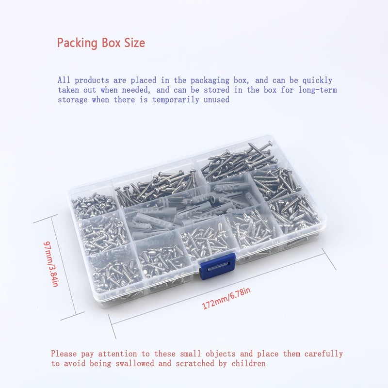 Lemiyoo M3 Pan Head Self Tapping Screws, 630 Pcs Round