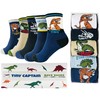 Tiny Captain Boy Dinosaur Socks - 4 Year Old Boys