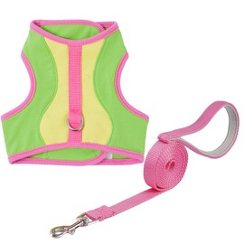 Adjustable Cat Wrap Harness with 6ft Leash Soft Breathable Cat Walking Harness Leads (Green, Small)