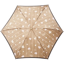 LANVIN en blue (Lanvin on Blue) Flower and Sea Motif Rain Umbrella, Folding Umbrella, Stylish, Floral Pattern, Cute, Women's, beige