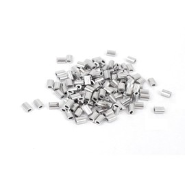 TOP-VIGOR 100Pcs 1mm Oval Aluminum Sleeves Clamps, Aluminium Wire Rope Clamp Crimping Loop Sleeves Clip for Fixing Steel Wires, Ropes, And Electrical Wires