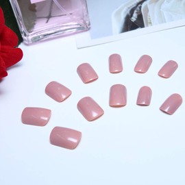 YienDoo False Nails Pink French Nails Full Cover Nail Tips Fake Nails for Women and Girls 24Pcs