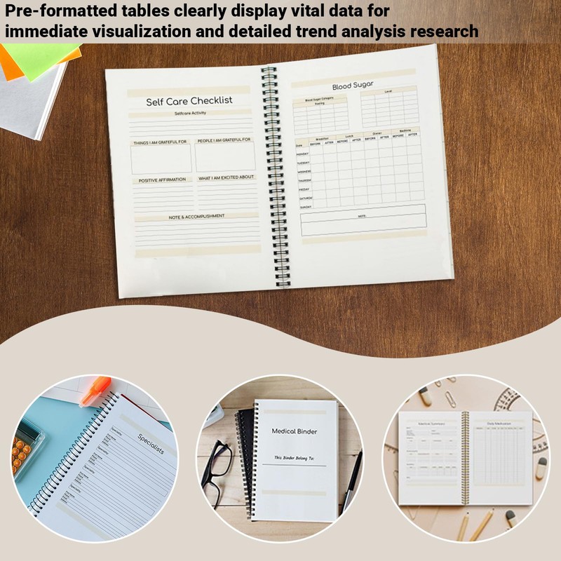 Medical Journal Binder - Personal Records Logbook, Office Visits Schedule