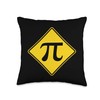Pi Warning Sign Funny Pi Day Throw Pillow