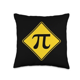 Pi Warning Sign Funny Pi Day Throw Pillow