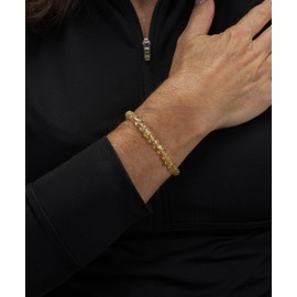 Cherry Tree Collection Gemstone Beaded Stretch Bracelet 6mm Round Beads | Small - 6" (Citrine)