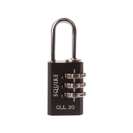 Squire Locks CCL20 Tough Lock Series Heavy Duty Recordable Combination Padlock with Solid Steel Shackles, Black
