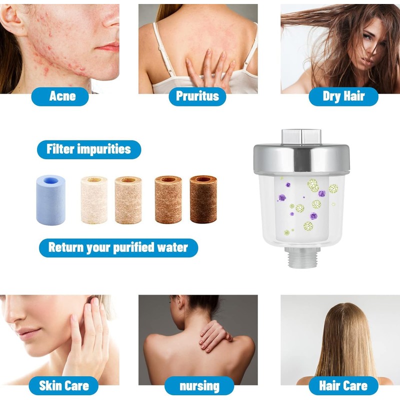 WOOLUCK® Pack of 20 interchangeable filter elements, shower head limescale