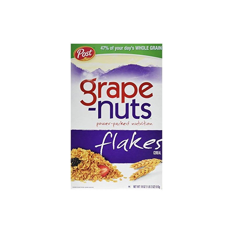 Post Grape Nut Flakes Cereal, 18 Ounce (Pack of 2)