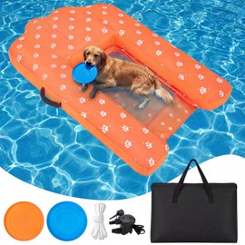 Halloscume Dog Inflatable Water Ramp for Pool Dock Lake, Foldable, 220 Lbs