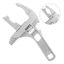 OriGlam Stubby Adjustable Wrench, Large Opening Wrench Spanner, Aluminum Alloy Wide Jaw Spanner Repair Tool for Bathroom Washbasin Tube Plumbing Automotive