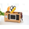 Wooden Pencils Holder Desk Organizer with Perpetual Calendar