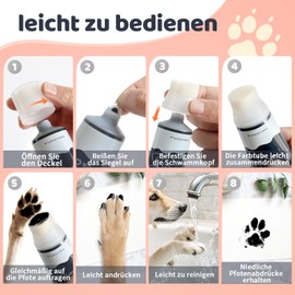 Nabance Paw Print Set Dog Cat with Squarepants Black 75 ml Non-Toxic and Washable Dog Paw Print Baby Print Set Gifts for Pets Making Fingerprints for Pets